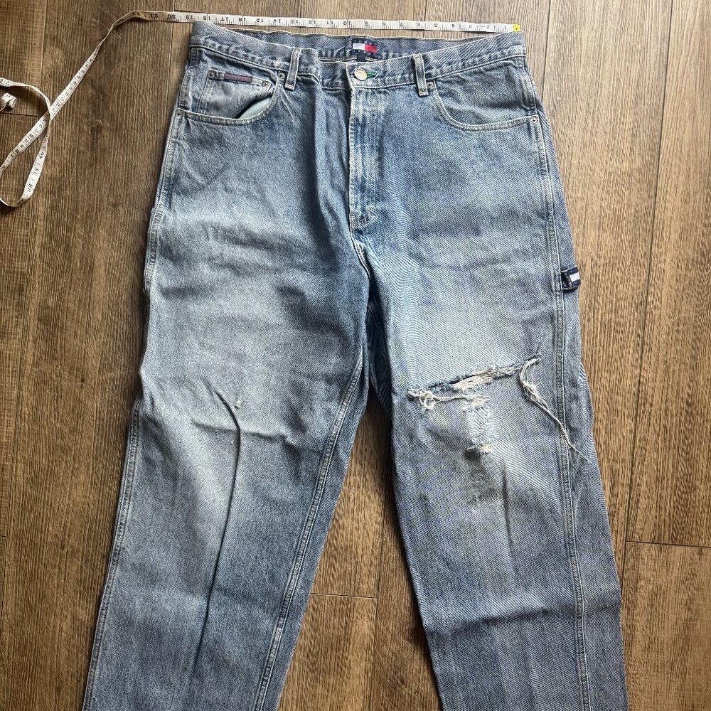 Authentic Tommy Hilfiger Carpenter Jeans – Vintage baggy, Stiff Denim, Size 38